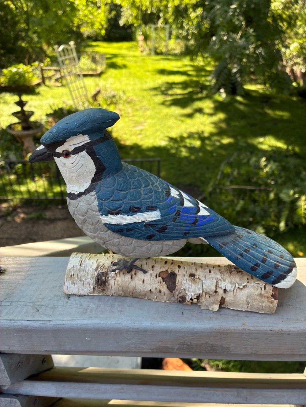 Primitive HandCarved Blue Jay Bird Country Core OOK